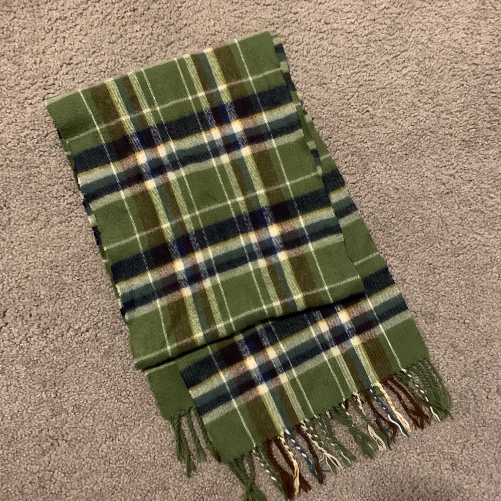 2/$15 Green, navy, brown, white fashion scarf